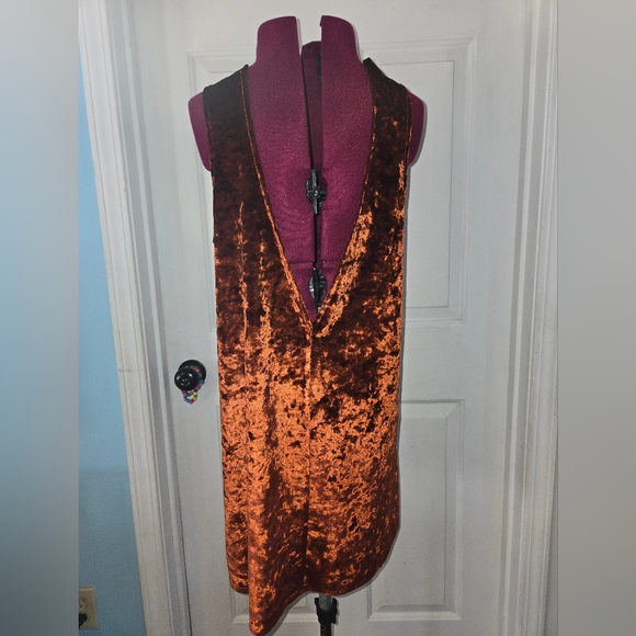 Show Me Your Mumu Copper Crushed Velvet Mini Dress Size Small - Picture 3 of 9